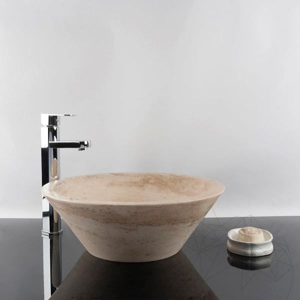 Chiuveta baie travertin Classic RS-8, 42 x 15 cm