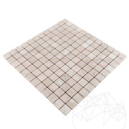 Mozaic Marmura Light Beige Polisata 2.3 x 2.3 cm