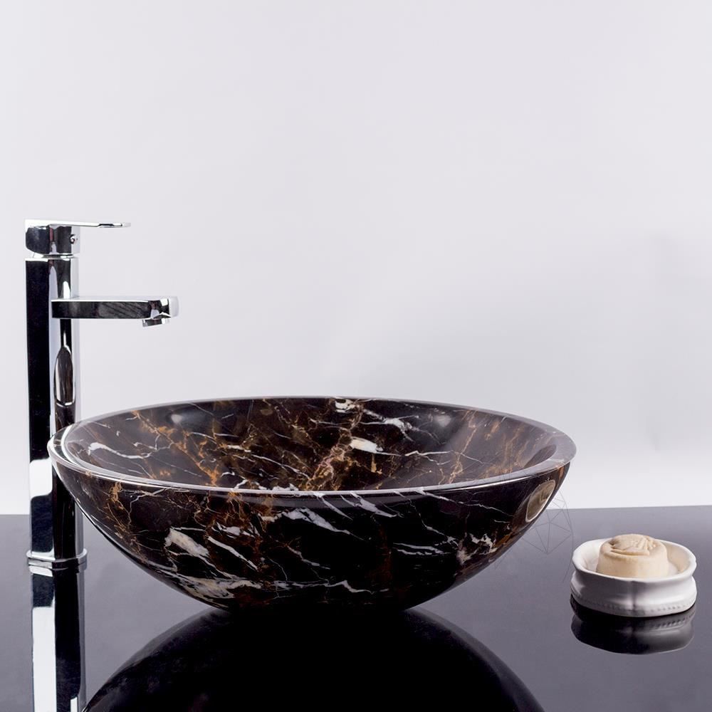 Chiuveta baie marmura Portoro Gold, 42 x 14 cm