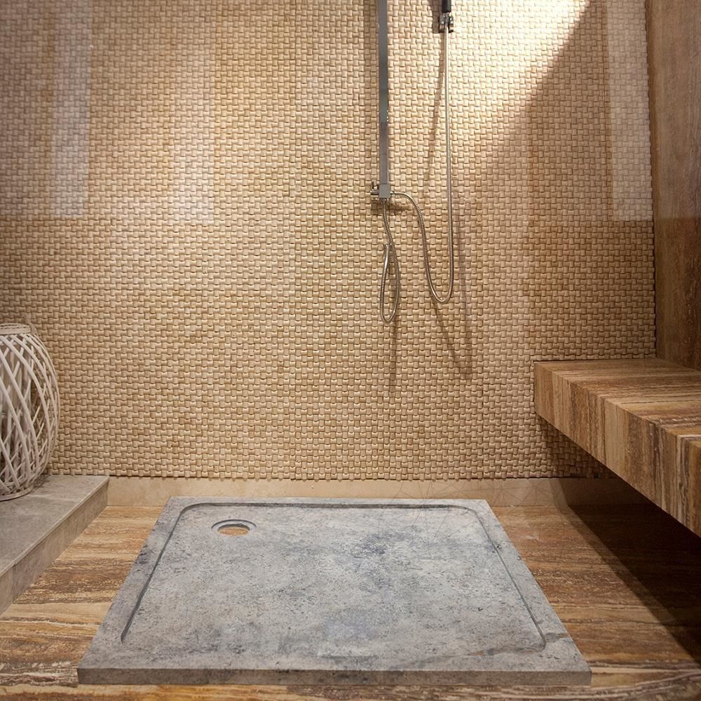 Cada baie travertin Silver ST-012 SBSS, 90 x 90 x 3 cm