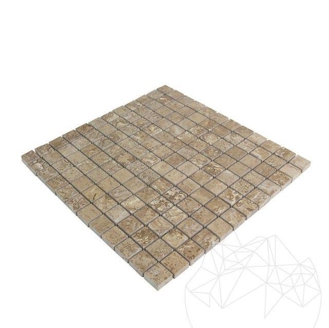 Mozaic Travertin Latte Polisat 2.3 x 2.3 cm
