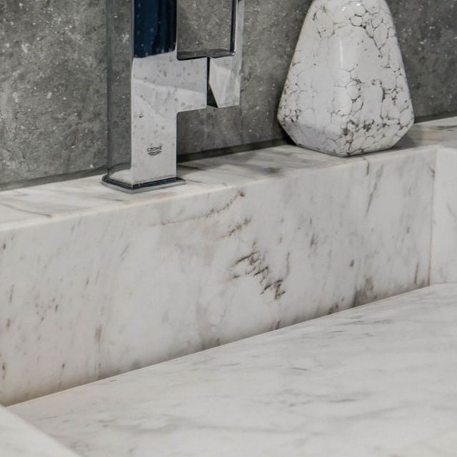 Blat  si chiuveta marmura Volakas 2cm polisat